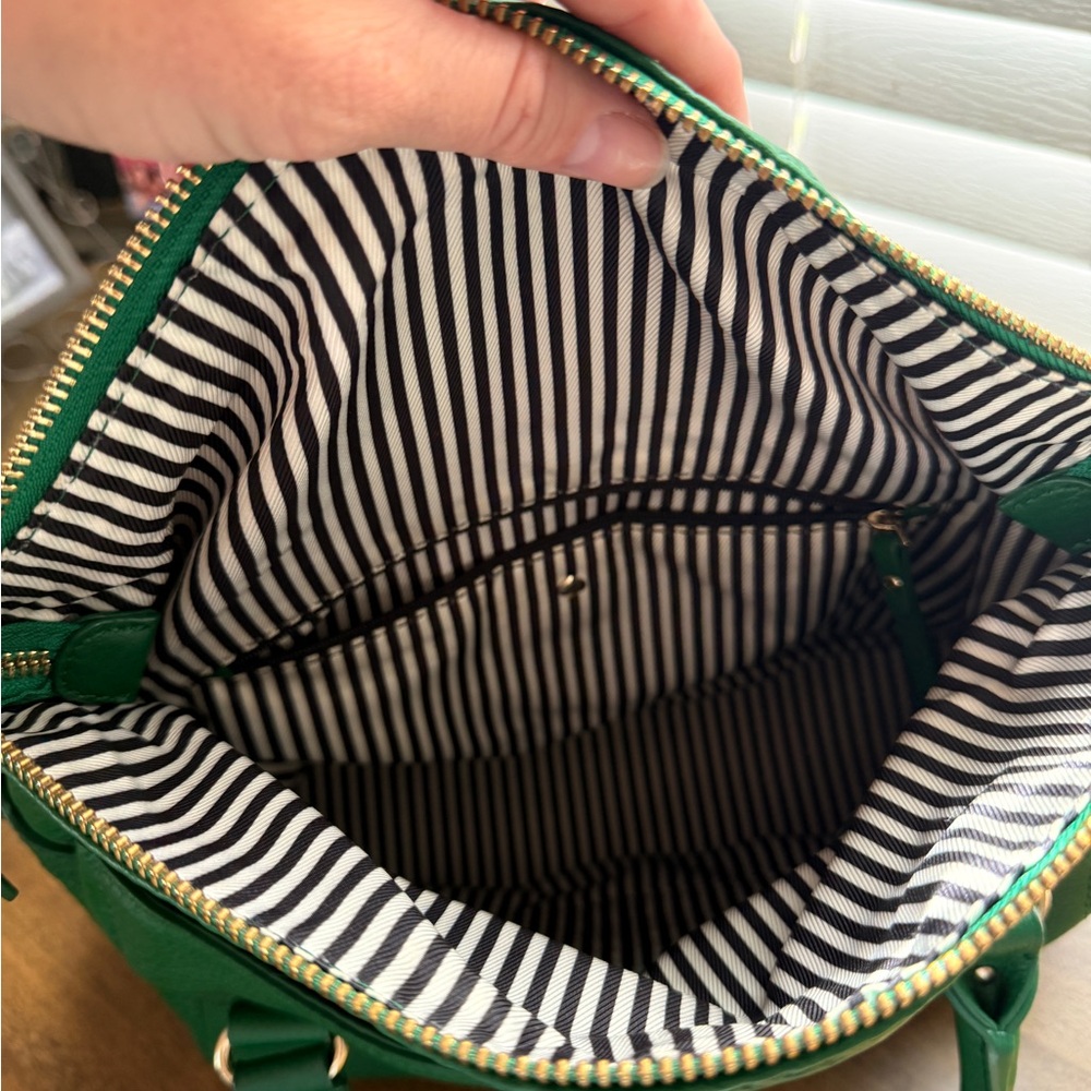 Kate Spade New York Green Pebbled Leather Satchel Crossbody Bag - Picture 9 of 16